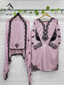 Al Qasr MA 333 B Premium Baby Pink Embroidered Work  Pakistani Suit