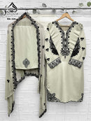 Al Qasr MA 333 C Premium Mint Green Embroidered Work  Pakistani Suit