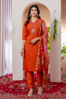 Diva 112 C Premium Orange Embroidered Work Suit