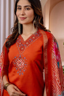 Diva 112 C Premium Orange Embroidered Work Suit