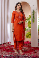 Diva 112 C Premium Orange Embroidered Work Suit