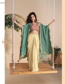 Sayuri Designer 10050 Designer Peach Floral Indo Western