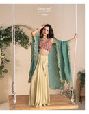 Sayuri Designer 10050 Designer Peach Floral Indo Western