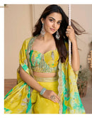 Sayuri Designer 10051 Designer Yellow Floral Indo Western
