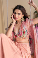 Sayuri Designer 10052 Designer Peach Floral Indo Western