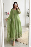 SSC 722 B Designer Heavy Embroidery Sequins Work Gown