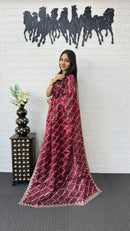 SF 2273 MRN Premium Fendy Fabric Embroidery Work Saree