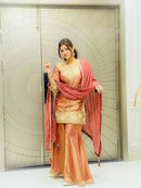 SSC 709 Designer Heavy Fandy Silk Embroidery Work Sharara Suit