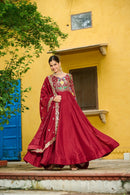 LW 9276 B Designer Multi Threaded Embroidered work Gown