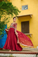 LW 9276 B Designer Multi Threaded Embroidered work Gown