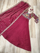 LW 9276 B Designer Multi Threaded Embroidered work Gown
