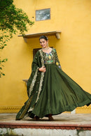 LW 9276 A Designer Multi Threaded Embroidered work Gown