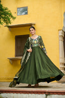 LW 9276 A Designer Multi Threaded Embroidered work Gown
