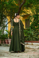 LW 9276 A Designer Multi Threaded Embroidered work Gown
