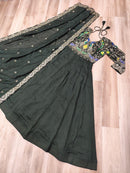 LW 9276 A Designer Multi Threaded Embroidered work Gown