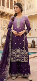 Hoor Tex HF 849 A Purple Embroidered Work Pakistani Suit