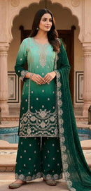 Hoor Tex HF 849 B Sea Green Embroidered Work Pakistani Suit