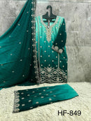 Hoor Tex HF 849 B Sea Green Embroidered Work Pakistani Suit
