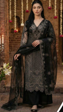 Rosemeen Fepic 6397 B Designer Black Embroidered Georgette Pakistani Suit