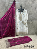 Hoor Tex HF 869 B Heavy Fandi Embroidered Work Pakistani Suit