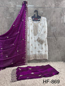 Hoor Tex HF 869 D Heavy Fandi Embroidered Work Pakistani Suit