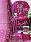 Ziaya 1132 A Pure Heavy Cambric Cotton Embroidered Work Pakistani Suit