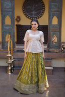 LW 7166 A Tissue Jacquard Sequins Embroidered Work Lehenga