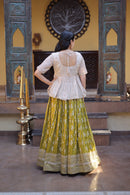 LW 7166 A Tissue Jacquard Sequins Embroidered Work Lehenga