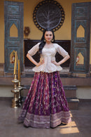 LW 7166 B Tissue Jacquard Sequins Embroidered Work Lehenga
