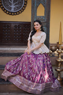 LW 7166 B Tissue Jacquard Sequins Embroidered Work Lehenga