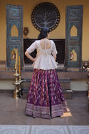 LW 7166 B Tissue Jacquard Sequins Embroidered Work Lehenga