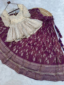 LW 7166 B Tissue Jacquard Sequins Embroidered Work Lehenga
