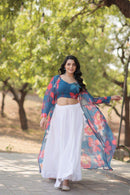 LW 7107 A Faux Georgette Digital Printed Lehenga