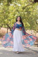LW 7107 A Faux Georgette Digital Printed Lehenga