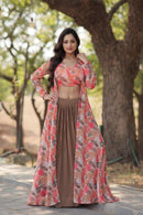 LW 7107 B Faux Georgette Digital Printed Lehenga