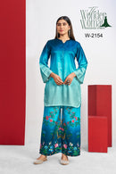 Wonder Woman W 2154 Blue Ombre Tunic & Floral Printed Suit
