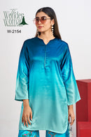 Wonder Woman W 2154 Blue Ombre Tunic & Floral Printed Suit