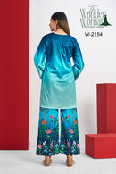 Wonder Woman W 2154 Blue Ombre Tunic & Floral Printed Suit
