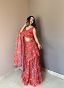 KR 112 Designer Pure Organza Printed Work Lehenga