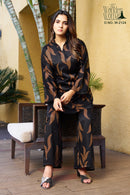 Wonder Woman W 2124 Black & Brown Leaf Print Co Ord Set