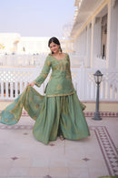 KA 1229 A Designer Zari Sequins Embroidered Work Sharara