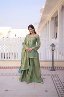 KA 1229 A Designer Zari Sequins Embroidered Work Sharara