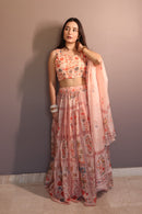 KR 108 Pure Organza Floral Digital Printed Lehenga