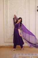 LW 9328 A Faux Geogette  Sequins Embroidered Work Gown