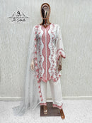 Al Sakab 1711 A Organza Heavy Embroidered Cutwork Pakistani Suit