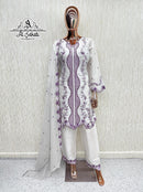 Al Sakab 1711 D Organza Heavy Embroidered Cutwork Pakistani Suit