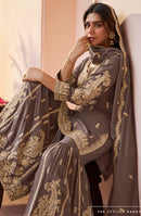 Gulkayra 7656 A Designer Real Chinon Embroidered Work Sharara Suit