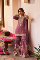 Gulkayra 7656 C Designer Real Chinon Embroidered Work Sharara Suit