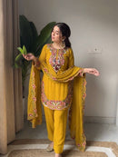 SRK 5348 Pure Heavy Georgette Embroidery Thread Work Suit