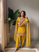 SRK 5348 Pure Heavy Georgette Embroidery Thread Work Suit